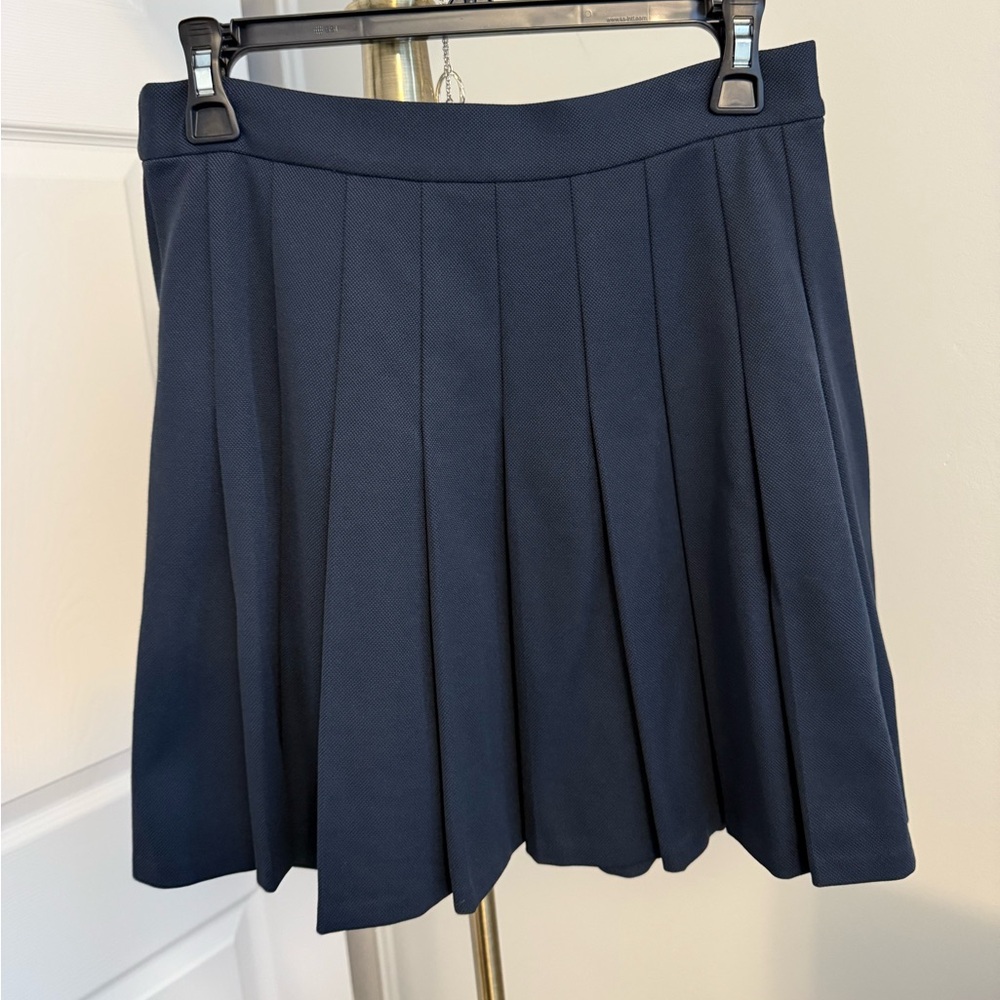 Theory Dark Blue Pleated Mini Skirt